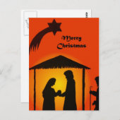 クリスマスハガキ（シルエット付き）出生 ポストカード (正面/裏面)