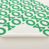 クリスマスハグキスグリーンレッドパターン シェルパブランケット (3/4)