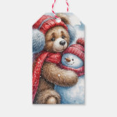 クリスマスハグズテディベアと雪だるま ギフトタグ