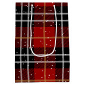 クリスマスハスキーオンバッファロープレイド中抱き枕 ミディアムペーパーバッグ (裏面)