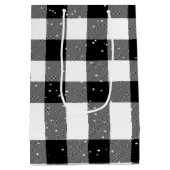 クリスマスハスキーオンバッファロープレイド中抱き枕 ミディアムペーパーバッグ (裏面)