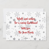 クリスマスハスキースプルサンタのソリの休日C シーズンカード (裏面)