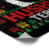 クリスマスハスキーチーム – サンタ帽子Xmaを着たハスキー ポスター (角)