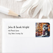 クリスマスハスキードッグ住所 シール (インサイチュ)