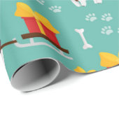 クリスマスハスキー柄 ラッピングペーパー (ロールコーナー)