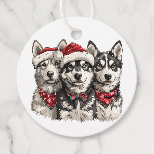 クリスマスハスキー犬 フェイバータグ (正面)
