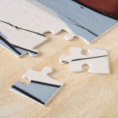 クリスマスハットかわいい動物ペットとオレンジの猫 ジグソーパズル (側面)