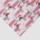 クリスマスハットとニットのダックスフントのソーセージ犬 薄葉紙 (詳細)