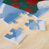 クリスマスハットと雪のヨークシャー・テリア ジグソーパズル (側面)