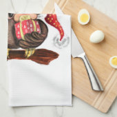 クリスマスハットにかわいいフクロウとギフトキッチンタオル キッチンタオル (四つ折り)