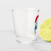 クリスマスハットにギフトを入れたペンギン ショットグラス (左)