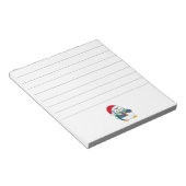 クリスマスハットにギフトを入れたペンギン ノートパッド (アングル)