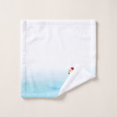 クリスマスハットに可愛いピンクのフラミンゴ バスタオルセット (ウォッシュタオル)