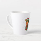 クリスマスハットのアイレデール・テリア カフェラテマグ (左アングル)
