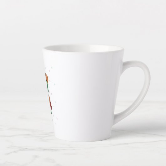 クリスマスハットのアイレデール・テリア カフェラテマグ (右)