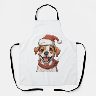 クリスマスハットを着たかわいい子犬クラシックT-Shi エプロン
