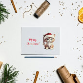 クリスマスハットを着た可愛い子猫 ポストカード