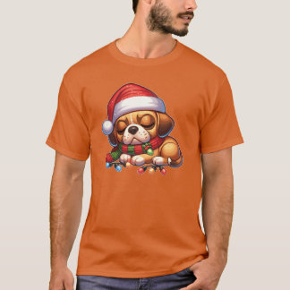 クリスマスハットクリスマス妖精ライトパグルボーイ Tシャツ