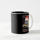 クリスマスハットスチームトレインドライバー付き列車 ツートーンマグカップ (正面右)