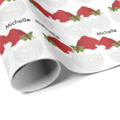 クリスマスハットバレーボール |カスタマイズ ラッピングペーパー (ロールコーナー)