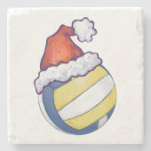 クリスマスハットバレーボール ストーンコースター (正面)