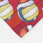 クリスマスハットバレーボール フリースブランケット (角)