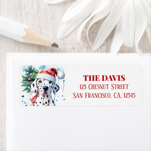 クリスマスハットフェスティバルダルマチア – 差出人住所 ラベル (インサイチュ)