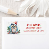 クリスマスハットフェスティバルフクロウ ラベル (インサイチュ)