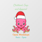 クリスマスハットマンガを着た可愛いハッピータコ ウィンドウサイン (シート)