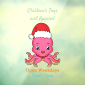 クリスマスハットマンガを着た可愛いハッピータコ ウィンドウサイン (シート3)