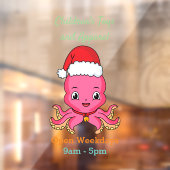 クリスマスハットマンガを着た可愛いハッピータコ ウィンドウサイン (シート2)