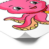 クリスマスハットマンガを着た可愛いハッピータコ ポスター (角)