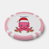 クリスマスハットマンガを着た可愛いハッピータコ ポーカーチップ (シングル)