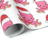 クリスマスハットマンガを着た可愛いハッピータコ ラッピングペーパー (ロールコーナー)