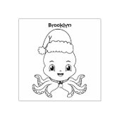 クリスマスハットマンガを着た可愛いハッピータコ ラバースタンプ (インプリント)