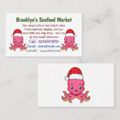 クリスマスハットマンガを着た可愛いハッピータコ 名刺 (正面/裏面)