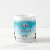 クリスマスハットメリークリスマスシベリアのハスキー愛好家 コーヒーマグカップ (中央)