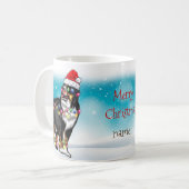 クリスマスハットメリークリスマスセントバーナード愛好家 コーヒーマグカップ (正面左)