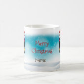 クリスマスハットメリークリスマスセントバーナード愛好家 コーヒーマグカップ (中央)