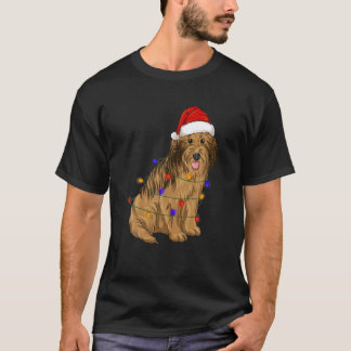 クリスマスハットライトを着たブリードドッグ Tシャツ
