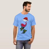 クリスマスハットワイングラス陽気なクリスマスの友人 Tシャツ (正面フル)