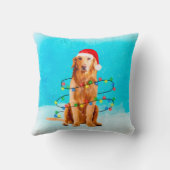 クリスマスハット付きゴールデンレトリエバー犬 クッション (裏面)