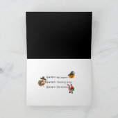 クリスマスハット付きハロウィーンのスケルトン シーズンカード (内部)