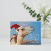クリスマスハット付きラクダ シーズンポストカード (スタンド正面)