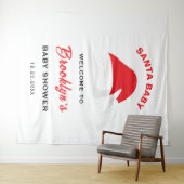 クリスマスハット冬サンタ赤ちゃんシャワー背景 タペストリー (インサイチュ(横))