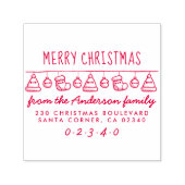 クリスマスハット&ストッキングバンティング差出人住所 セルフインキングスタンプ (デザイン)