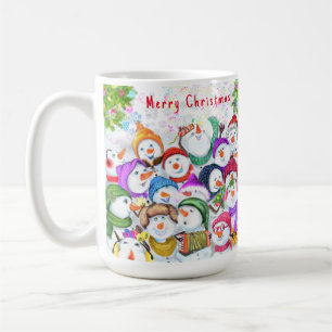 クリスマスハッピースノーマンお祝いマグギフト コーヒーマグカップ