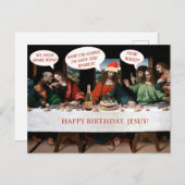 クリスマスハッピーバースデーイエス漫画スタイル おもしろい シーズンポストカード (正面/裏面)