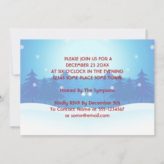 クリスマスハッピーバースデーイエス漫画スタイル 招待状 (裏面)