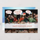 クリスマスハッピーバースデーイエス漫画スタイル 招待状 (正面/裏面)